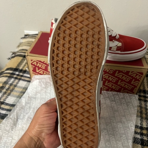 Vans Red and White Checkered Shoes - Picture 5 of 6